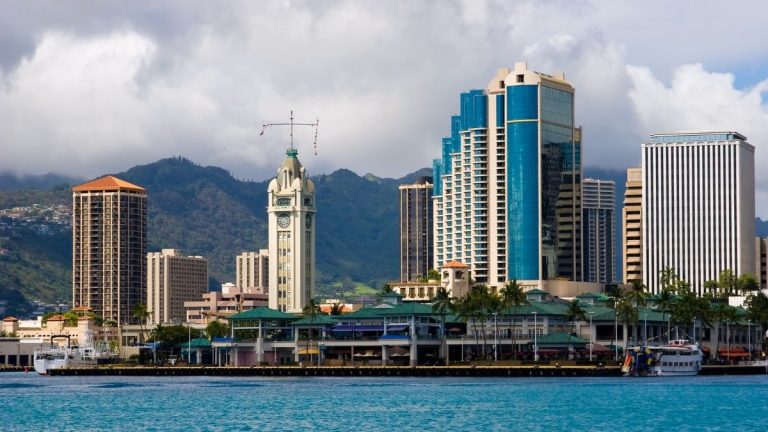Das Hafenviertel von Honolulu auf Oahu