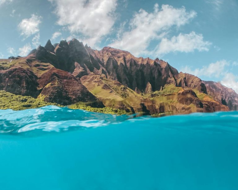 scenic island landscape seen from sea