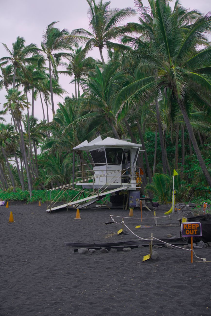 lifeguard tower on tropical beach